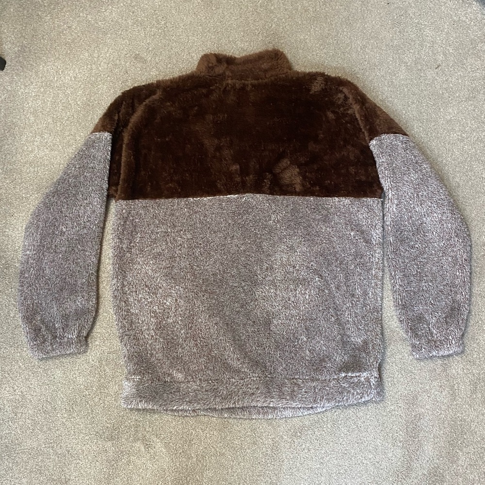 Zenana Quarter Zip Sherpa Pullover - Picture 2 of 5